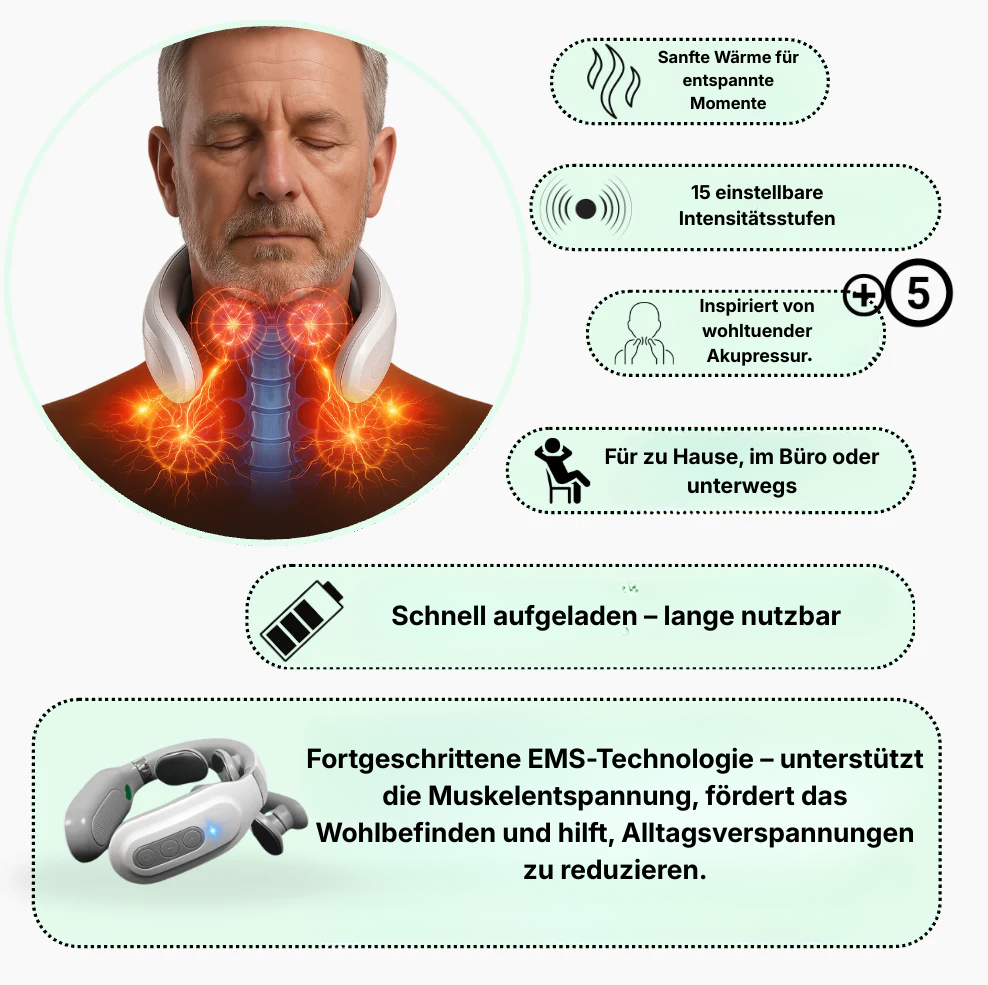 Kabelloses EMS Gerät gegen Nackenverspannungen